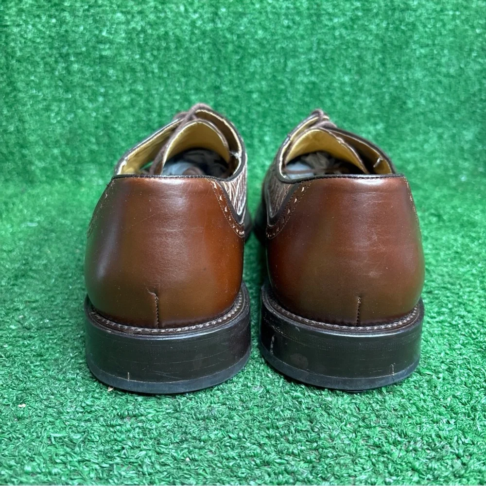 MEZLAN Mens Dress‎ Shoes Genuine Crocodile Brown Leather Size 10.5 M